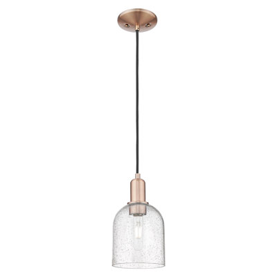 Arcadia - Berbor - 1 Light 6" Cord Hung Mini Pendant - Antique Copper Finish - Seedy Shade