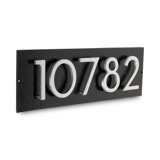 Floating Modern 6" Number Horizontal Address Plaque (5 Characters) - Hunter Green/Gold