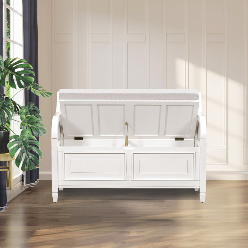 Banc de rangement Caellan, Blanc