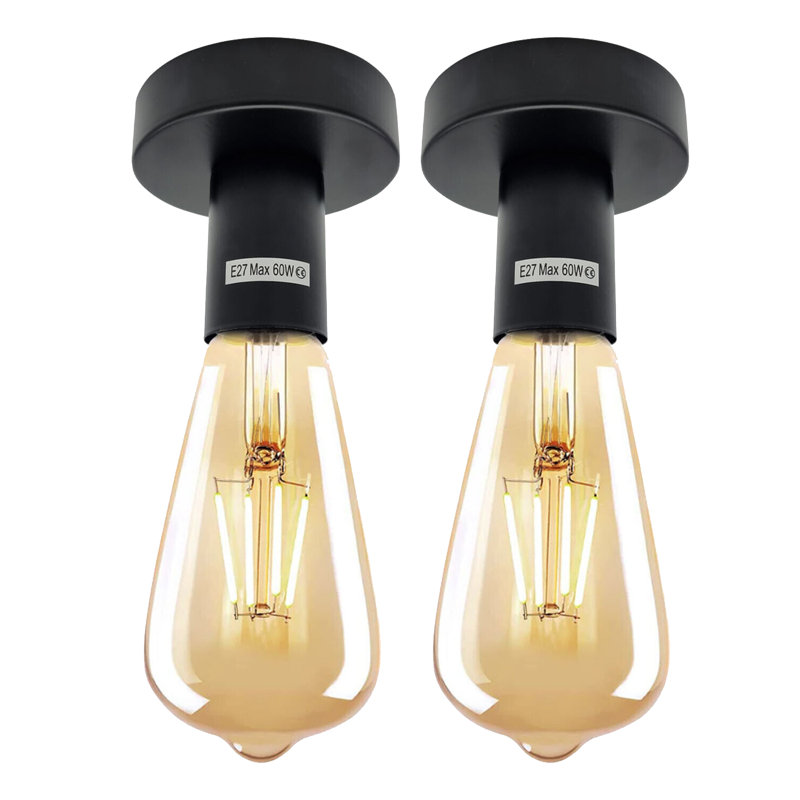 Flush Mount Light Semi Flush Mount, Black