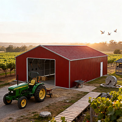 46FT X 25FT Heavy-Duty Metal Garage