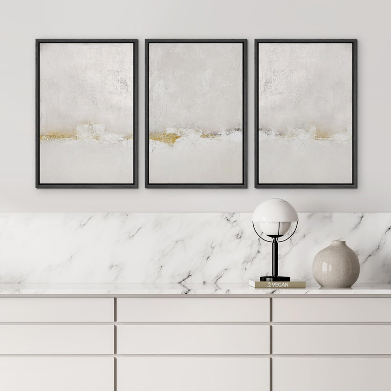 Duotone gris, vert, pastel, peinture à l'aquarelle, coups abstraits, art moderne minimal, H 24 po x l 48 po x P 1,5 po