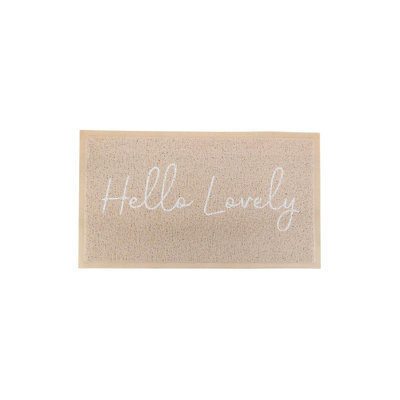Paillasson Beige Hello Lovely - toutes saisons
