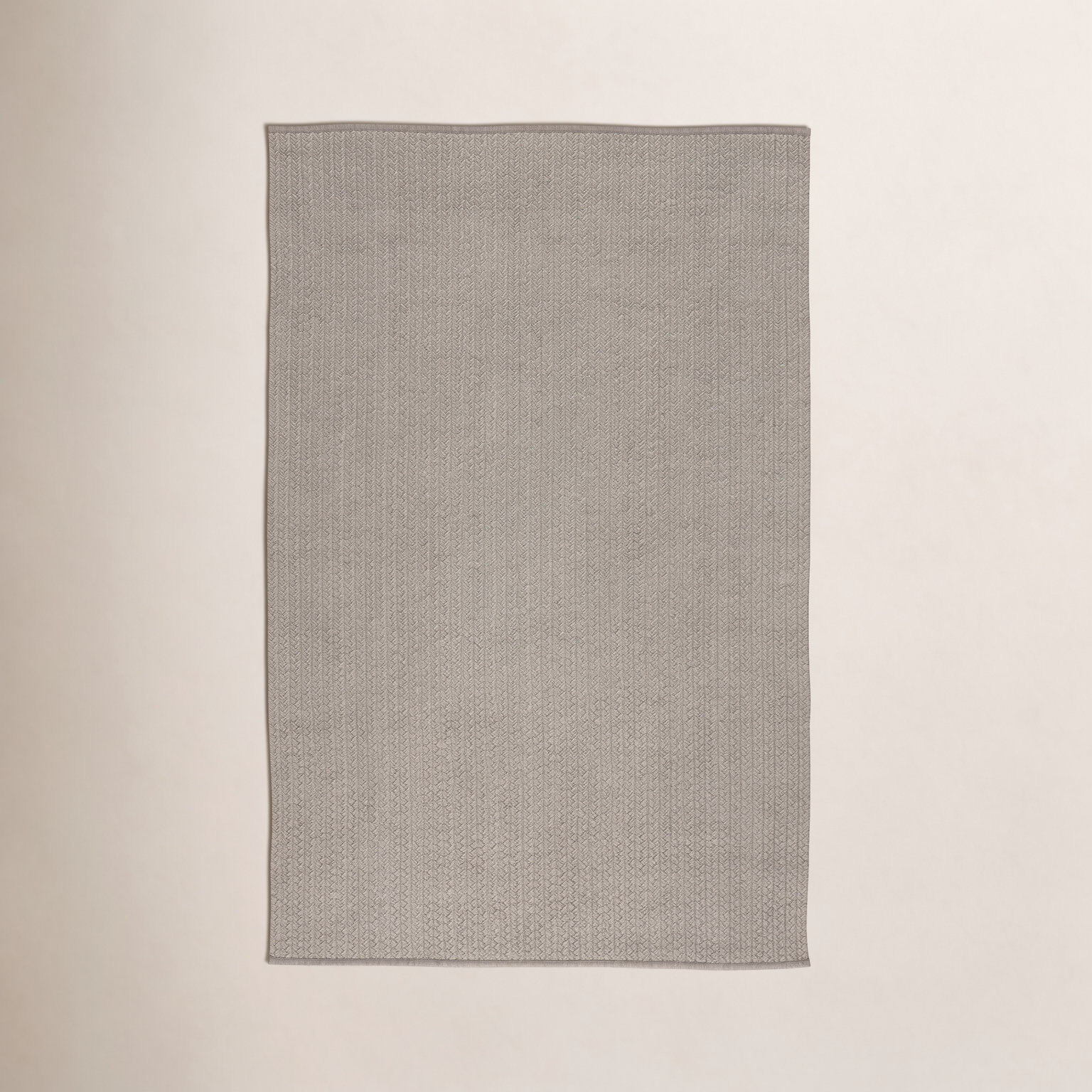 Cullen Light Gray Flatweave Outdoor Rug, Rectangle 4' x 6'