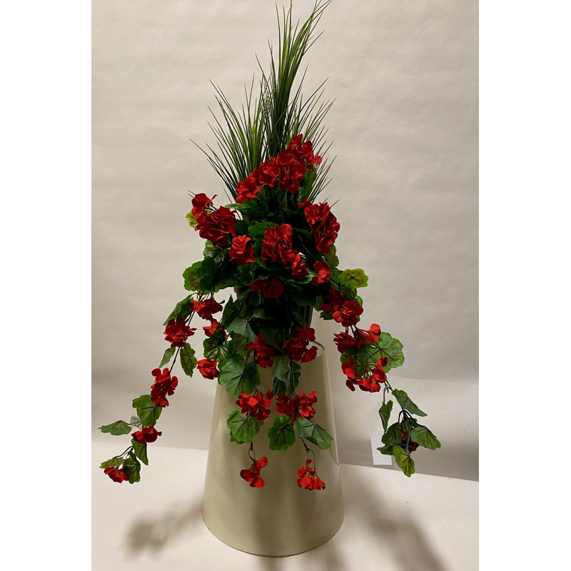 Fabric Geranium Arrangement in Pot
