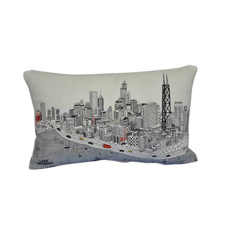 Beyond Cushions Skyline Embroidered Throw Pillow | Wayfair