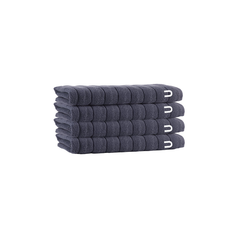 Dhairya 4 pcs Wash Towels, Anthracite, Wash Towels - 4 Pack, U
