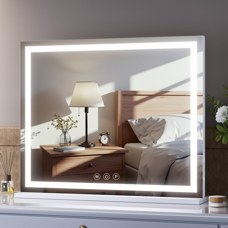 Miroir rectangulaire à DEL, contrôle de la température en continu 3 couleurs et intensité variable 