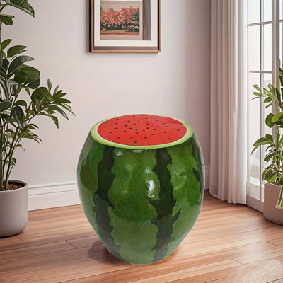 Tabouret de fruits Watermelon, tabouret en résine surdimensionné, table d'appoint