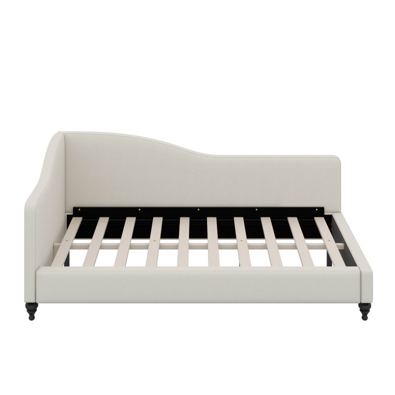 L-Shaped Linen Daybed, Beige, Full