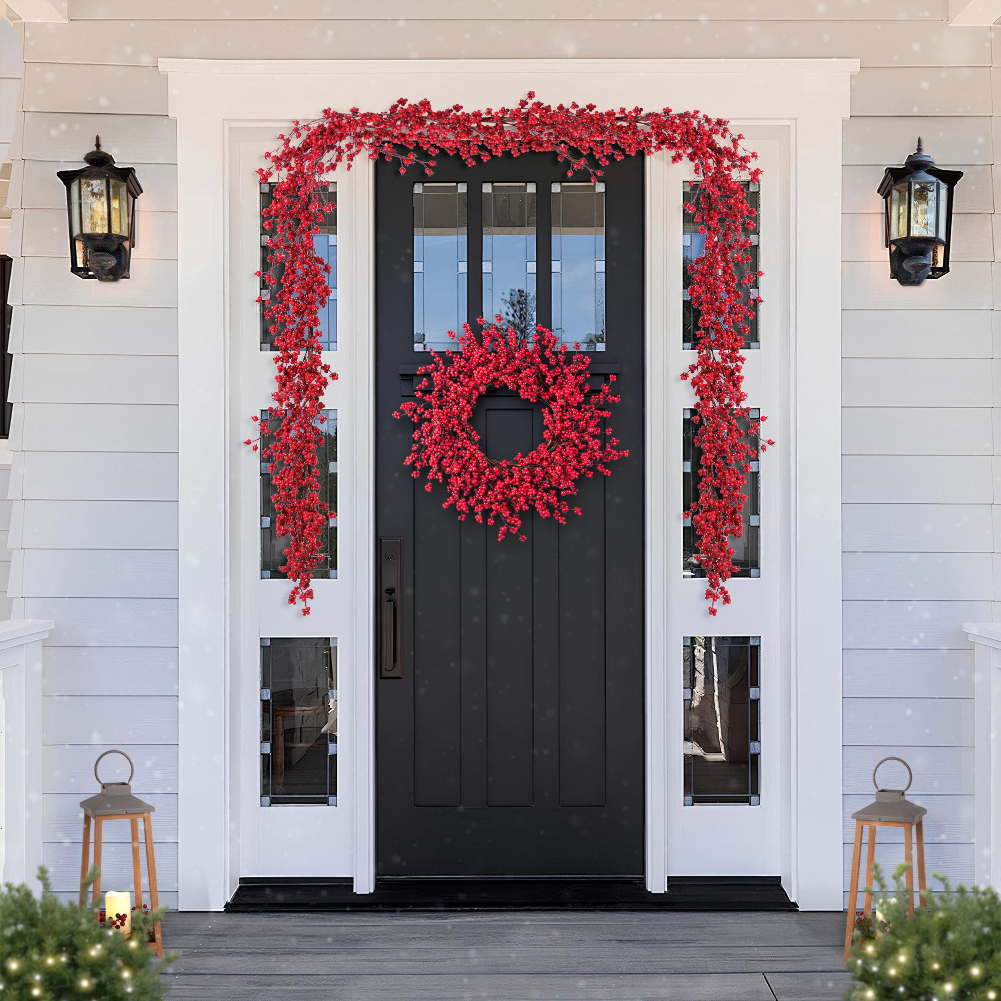 25D" Christmas Mini Red Berries Wreath