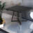 Modern Compact Dining Table, Mdf And Steel, Rustic Style For Kitchen