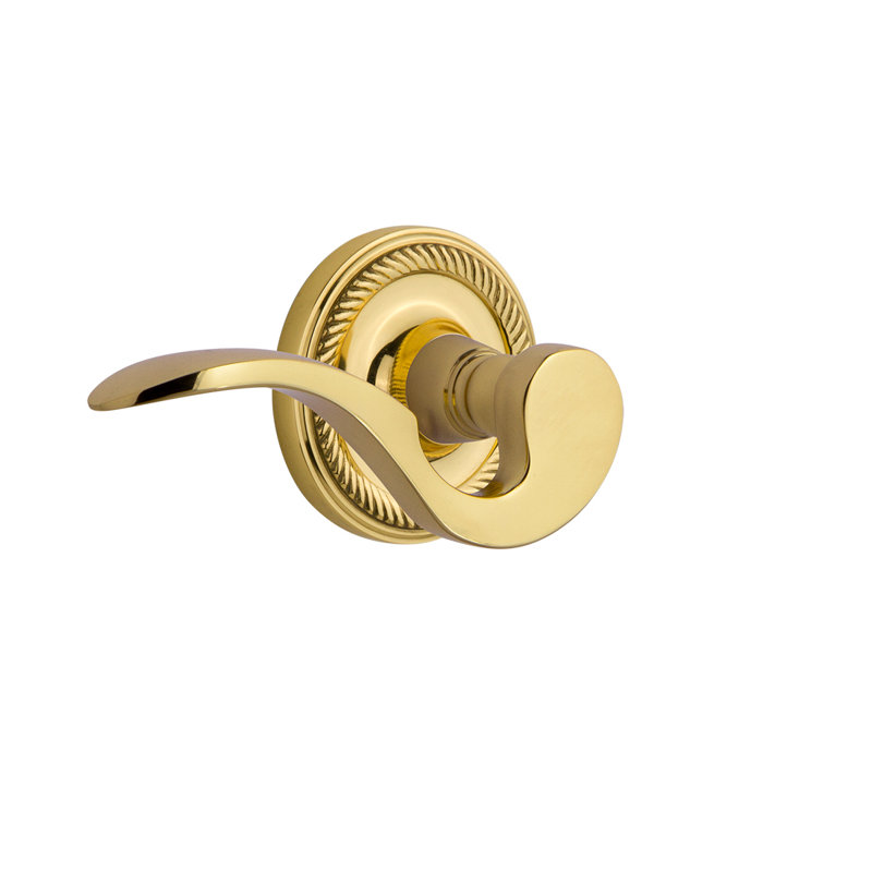 Rosette en corde (lit et salle de bain) avec levier de manoir, Gauche, 2-3/4", Laiton poli