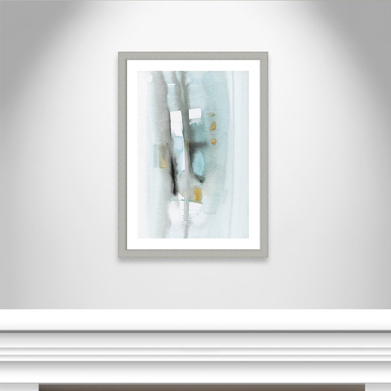 Amalfi - peinture encadrée, Encadrement argent brossé, H 37 po x l 27 po x P 1,25 po