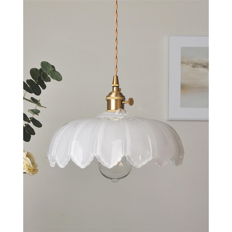 1 - Light Chandelier, White, Beige