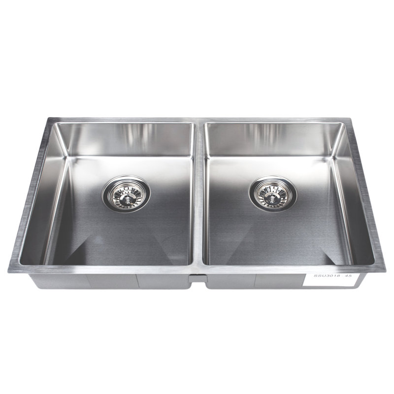 Évier de cuisine à double cuve encastrable 29 po L x 17 po avec accessoires