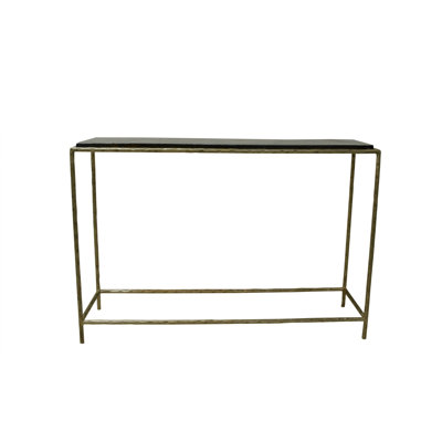 Recycled Glass Top Console W/Iron Stand Lg