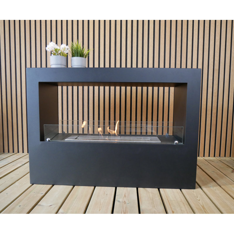 Ivy Bronx 70cm W Bio-Ethanol Fireplace with 11261 BTU, Black