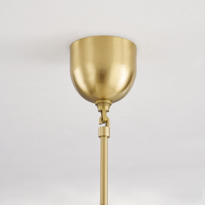BELLEVILLE 1 LIGHT PENDANT, Aged Brass, 29.25" H x 10" W x 10" D