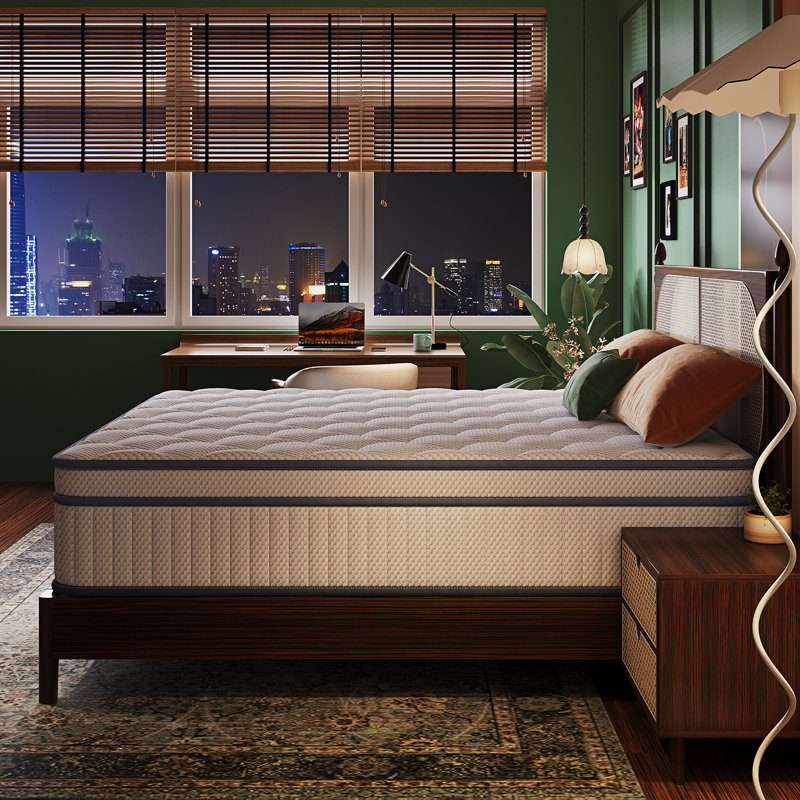 Matelas pleine grandeur de 35,5 cm (14 po), ressorts ensachés hybrides de fermeté moyenne et mousse à mémoire de forme à gel rafraîchissant, livré dans une boîte, certifié CertiPUR-US