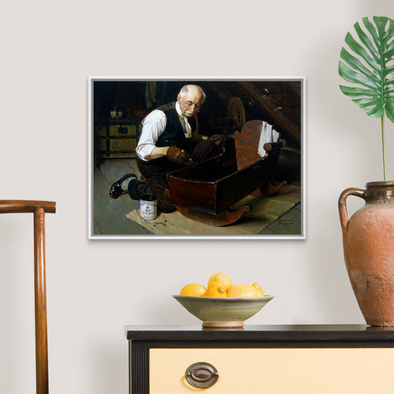 «Grandpa's Gift», art mural sur toile, Cadre flottant blanc, H 20 po x l 26 po x P 1,75 po