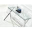 Bureau d'ordinateur en verre, table d'ordinateur portable en verre trempé transparent avec bureaux à bords arrondis, table de canapé