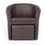 Faux Leather With Footstool Barrel Chair-186347358