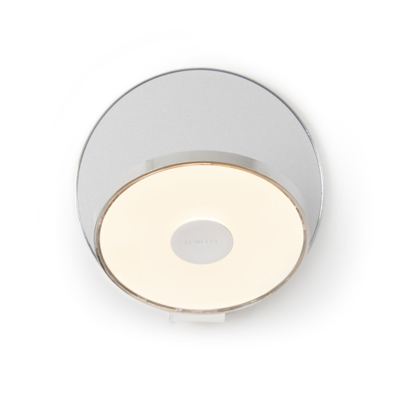 Gravy Plastic and Aluminium LED Plug-in Flush Mounted Sconce, Silver/Chrome