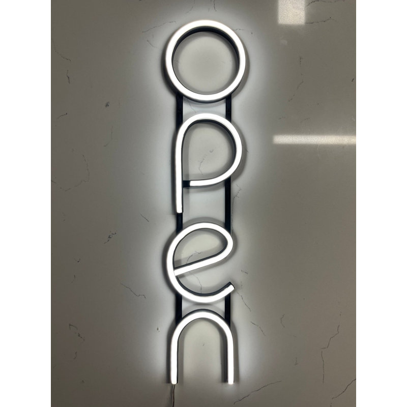 Enseigne lumineuse au néon ouverte - enseigne lumineuse ultra lumineuse - 16 po x 3,2 po
