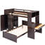 Lit mezzanine avec lit autonome, tablettes, bureau et garde-robe-180582940-180582941
