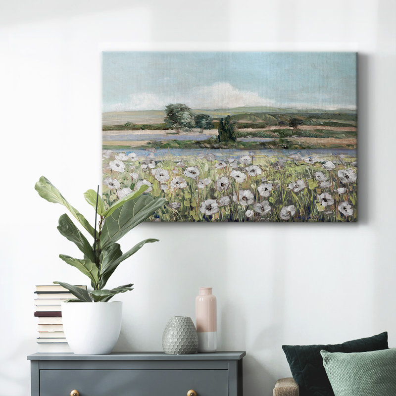 Toile tendue rétro «Poppy Valley», H 32 po x l 48 po
