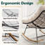 Chaise berçante avec repose-pieds Carlynne Moon (texture bois)-642277705