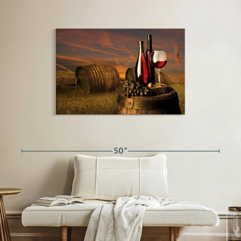 Vin rouge Yarlin au coucher du soleil, H 26 po x l 39 po