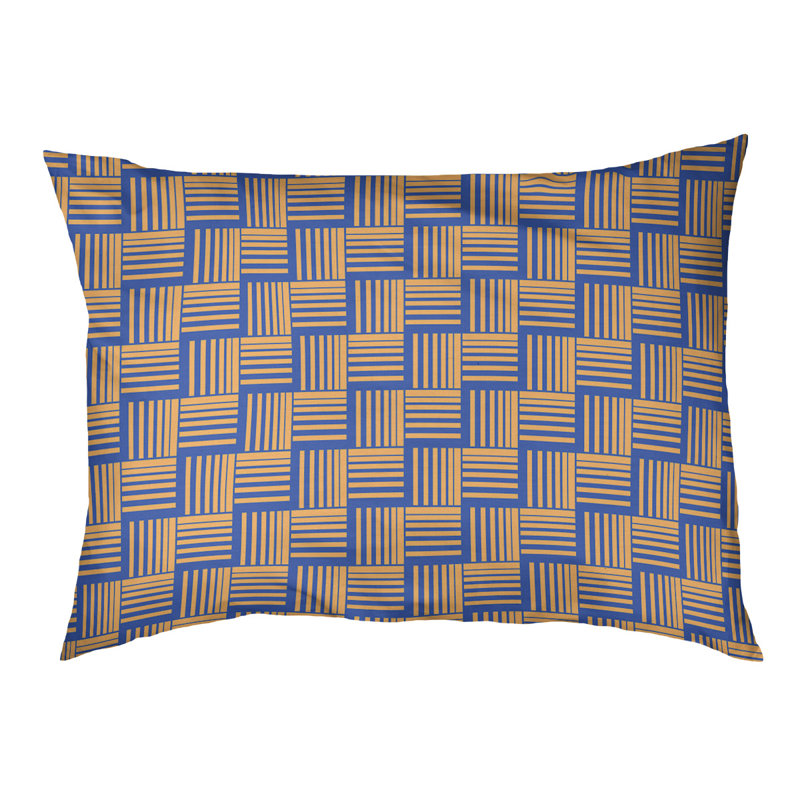 Coussin Cheng, Grand (l 50 po x P 7 po x H 40 po), Bleu/orange