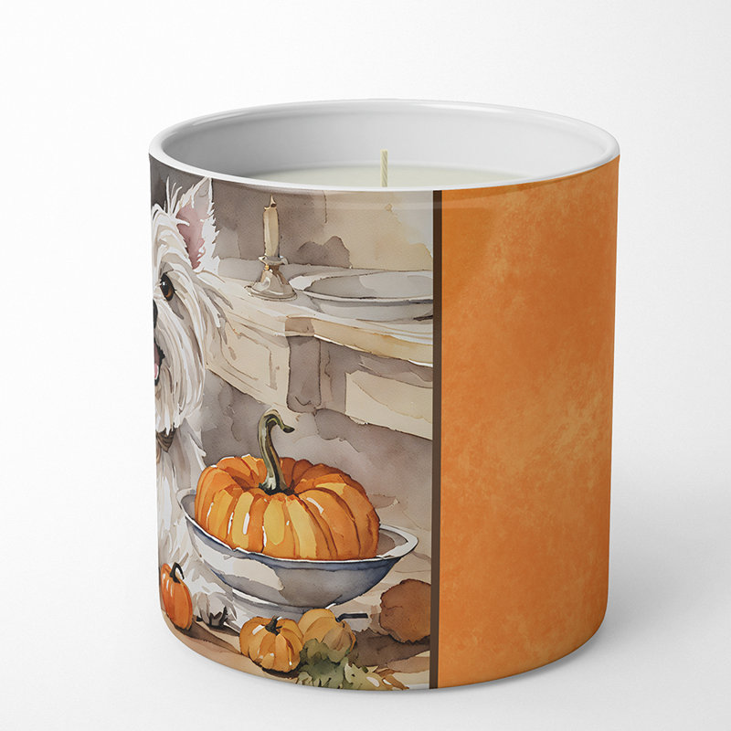 Pumpkin Pie Scented Tumbler Candle with Ceramic Holder