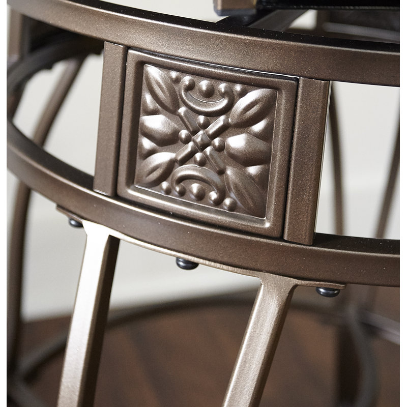 Edveh Oversized Big and Tall Swivel Counter/Bar Stool, Bar Stool (30" Seat Height), Bronze