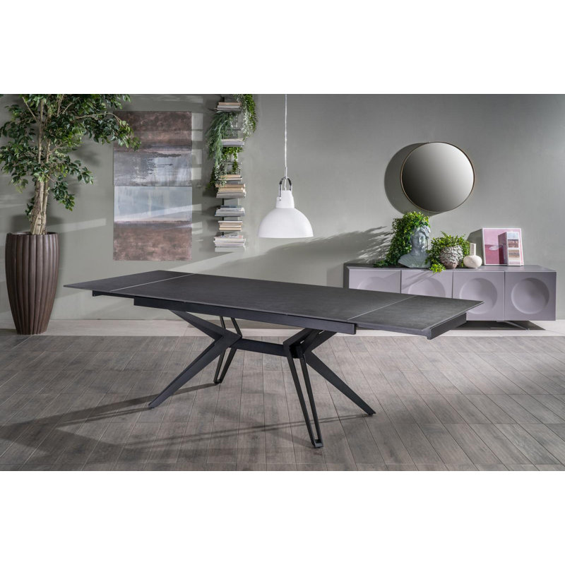 Larned Extendable Metal Base Dining Table