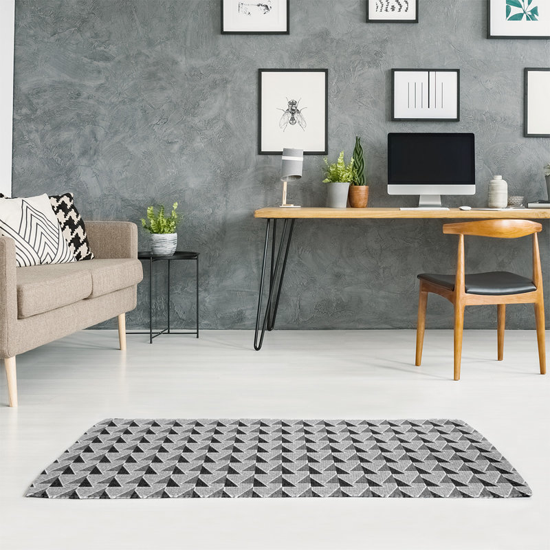 Tapis noir/gris clair/gris foncé flèches, Rectangle 5 pi x 7 pi