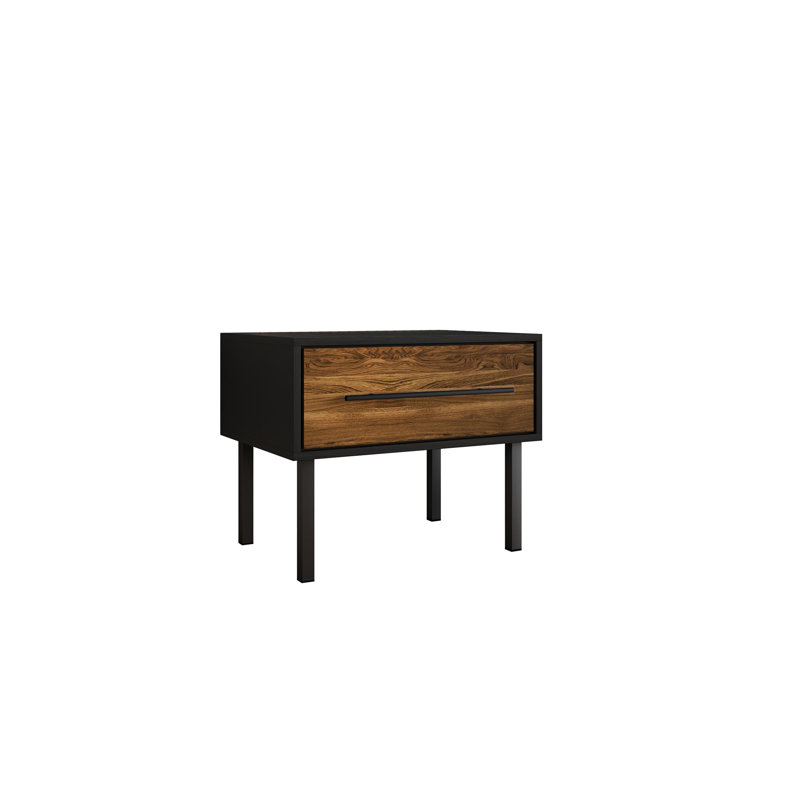 Table de chevet Keven, Brun
