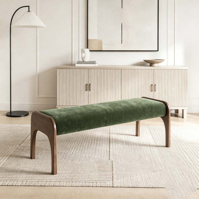 Banc long rembourré 50,25 po, Green