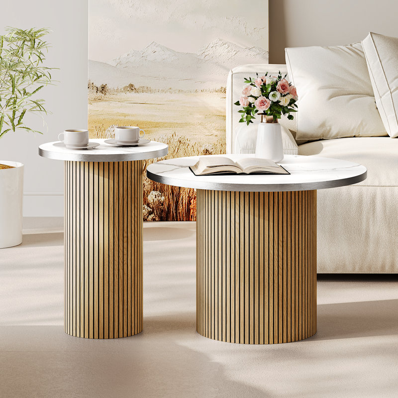 Pedestal Coffee Table, Oak