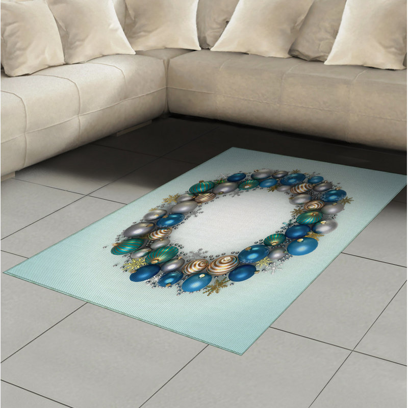 Christmas High Density Long Fiber Poly Threads Decorative Area Rug Carpet, Rectangle 4' x 5'8"