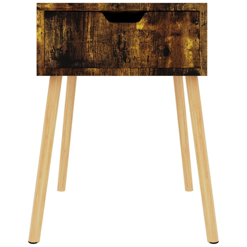 Shanell 40cm W Particle Board / Chipboard Bedside Table, Smoked Oak, Smoked Oak, Individual