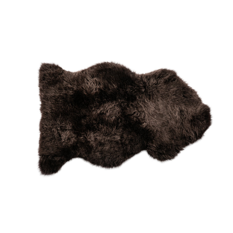 Tapis fibre en laine de mouton fabriqué à la main l 24 po x P 39 po Fibre par Auskin, Cafecito