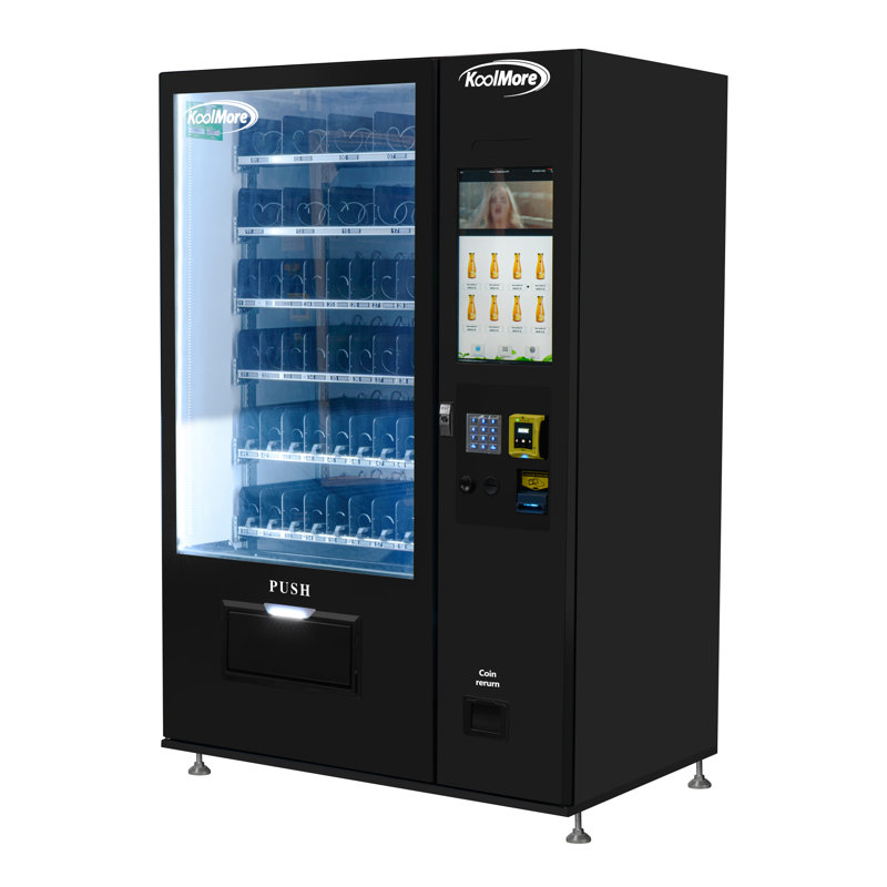 Refrigerated Snack Vending Machine 60 Slots, 22 In.Touch Screen with CC Reader - Coin/Bill Acceptor