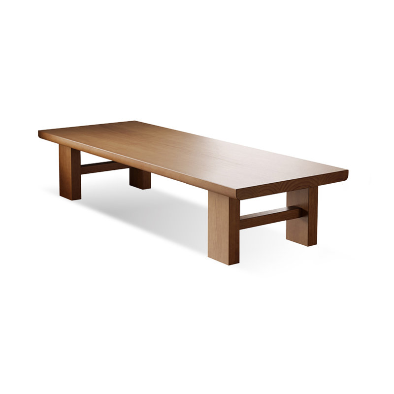 Brown Solid Wood Rectangular Coffee Table, 13.78" H x 70.87" L x 23.62" W