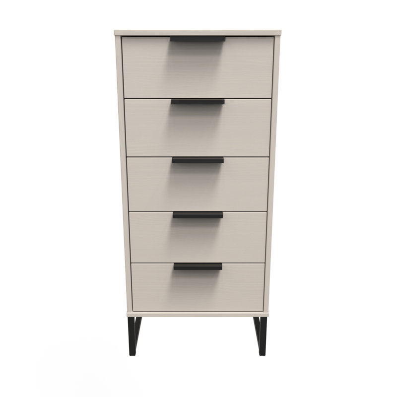 Turah 5 Drawer Bedside Cabinet (Ready Assembled), Kashmir Ash
