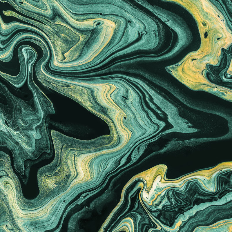 Marble Background With Dark Green Waves. by Colnihko - Wrapped Canvas Print, 30cm H x 30cm W