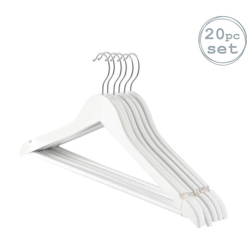 Harbour Housewares - Wooden Coat Hangers, White