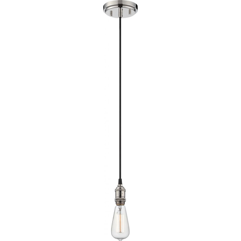 Luminaire suspendu à 1 lumière Lewandowski, Nickel poli